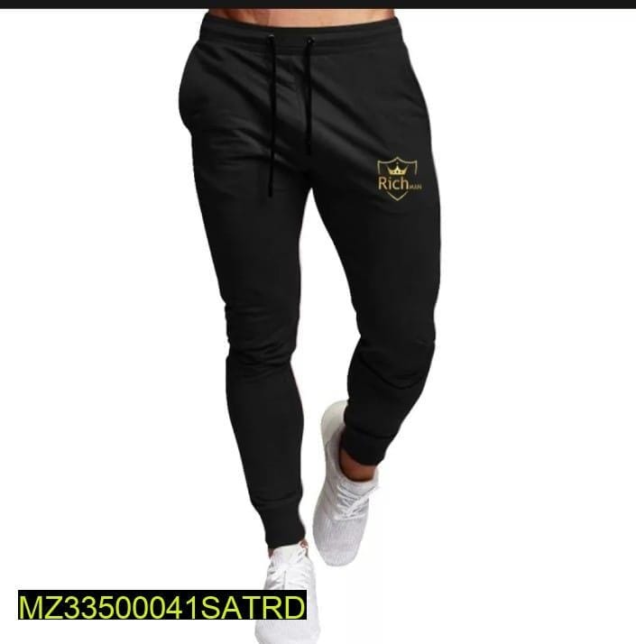 2 Pcs Men's Stitched Polyester Fleece Printed Track Suit